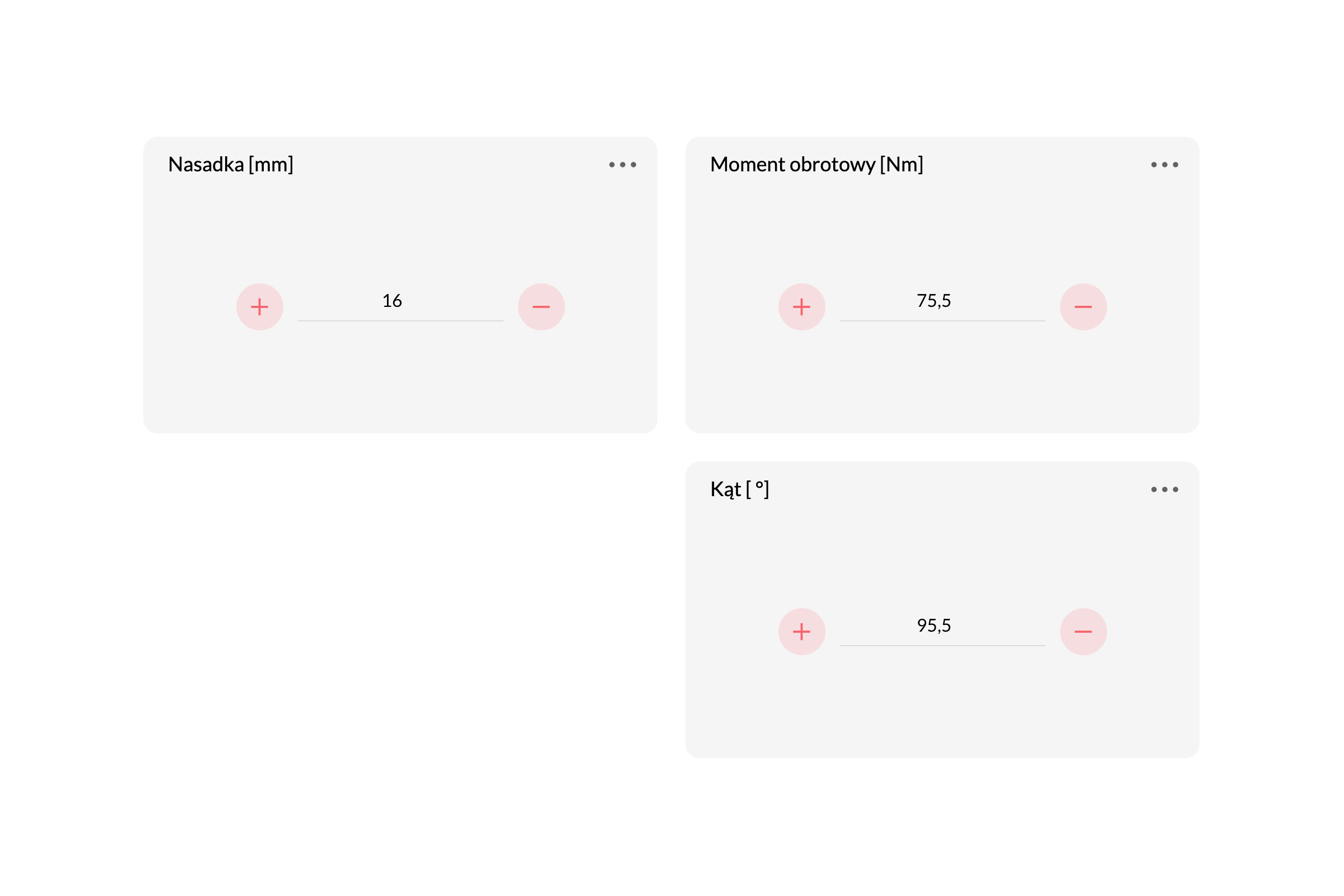 Paramètres des outils utilisés à la station