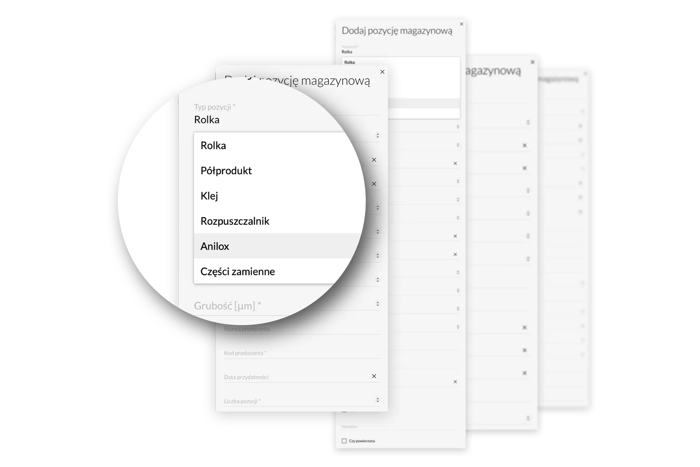 Verschiedene Arten von Inventargegenständen, unterschiedliche Typattribute