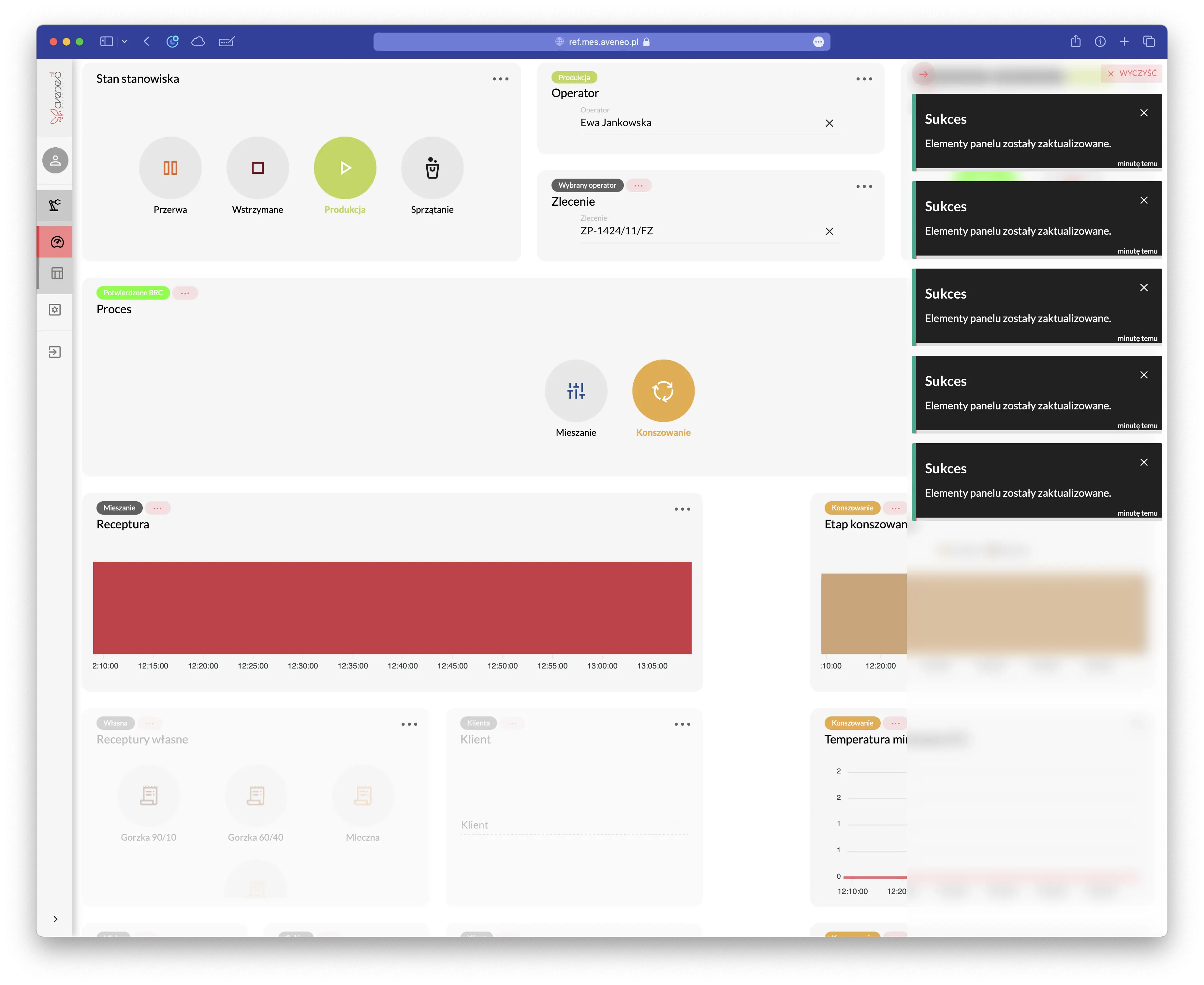 MES dans le navigateur